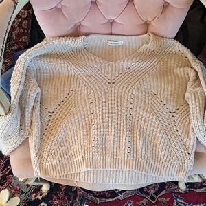 moon & madison V-Neck Cream Sweater